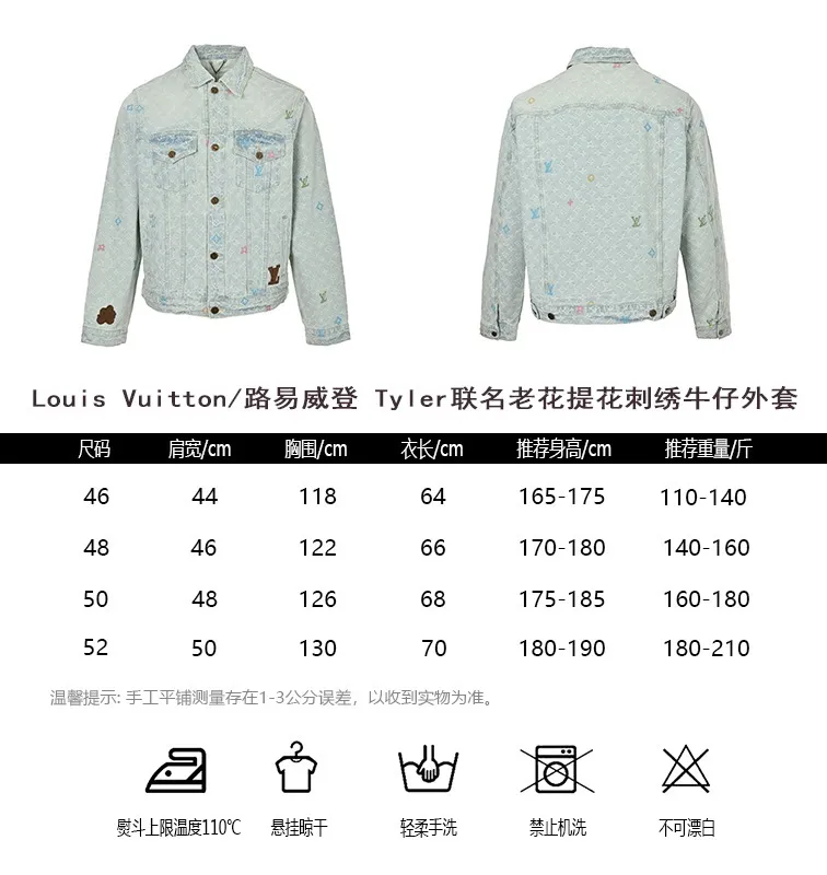 Louis Vuitton/Louis Vuitton Tyler joint old flower jacquard embroidered denim jacket